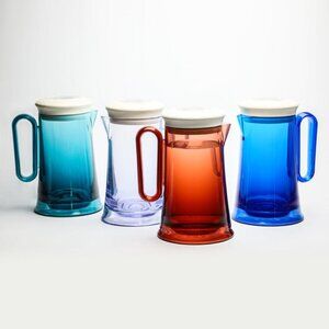 Plastic Pitcher with White Lid Qualy Design Brand Jug NEW PICK YOUR COLOR!